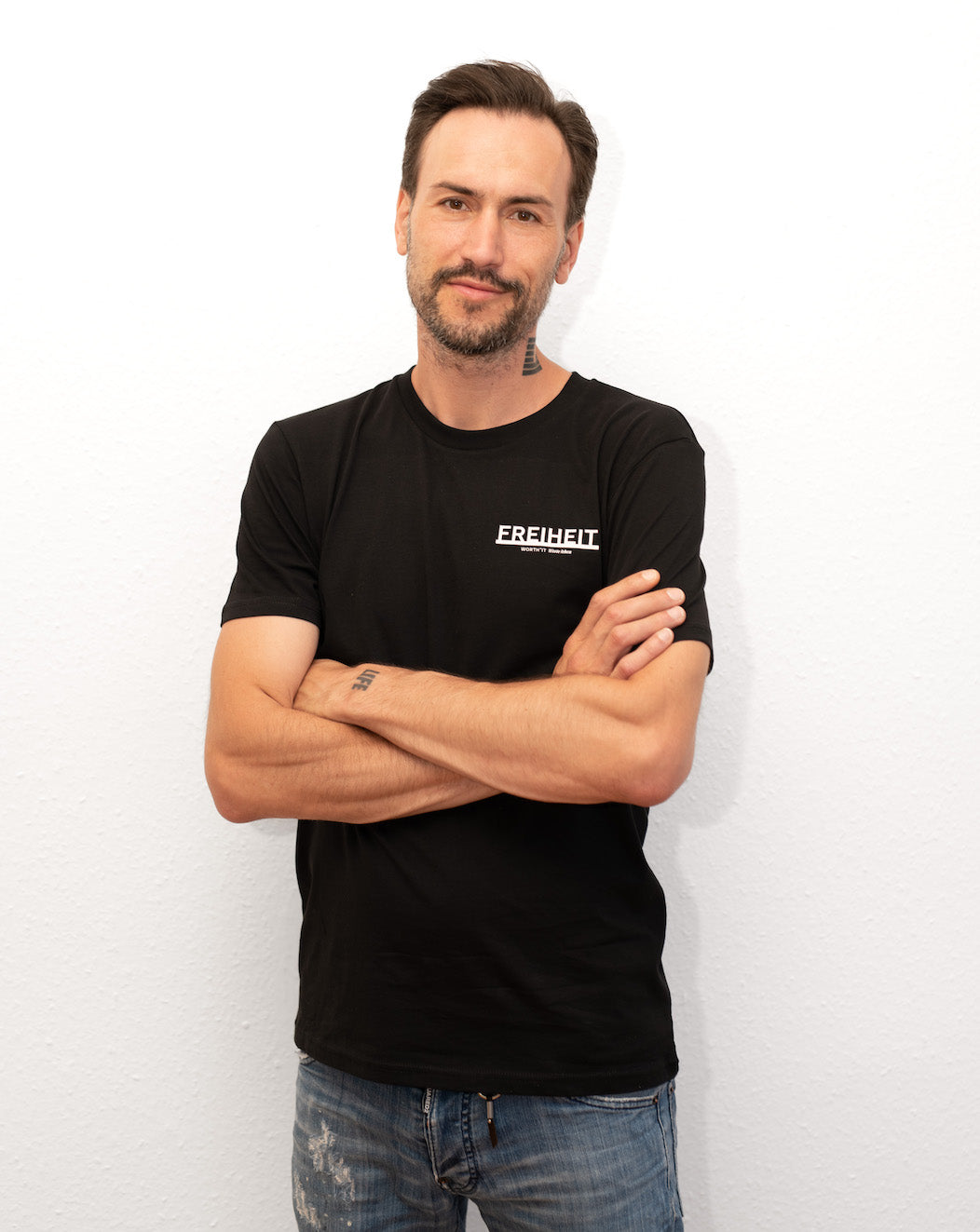 Werte°Shirt Freiheit Men-Cut/Uni-Sex Black