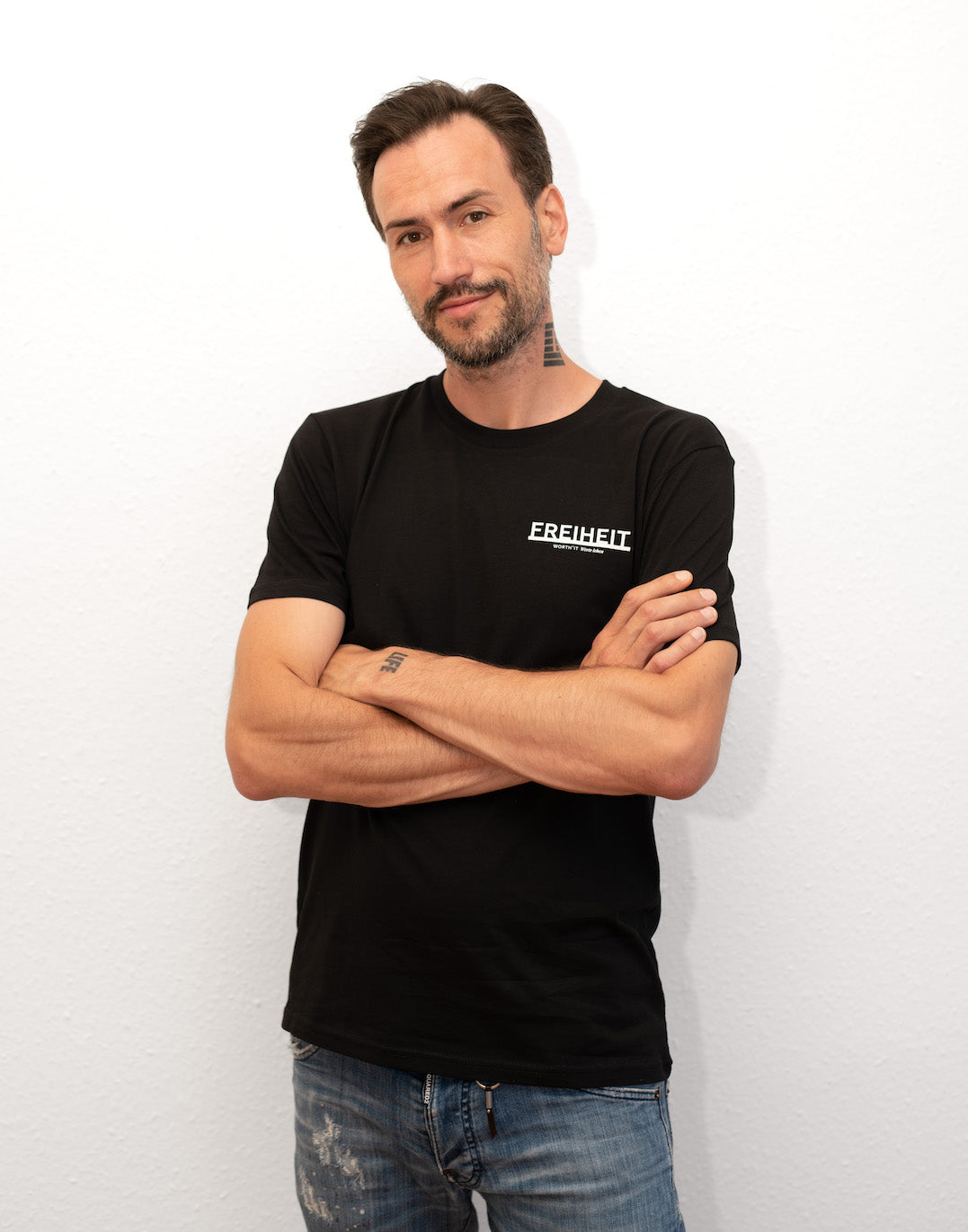 Werte°Shirt Freiheit Men-Cut/Uni-Sex Black